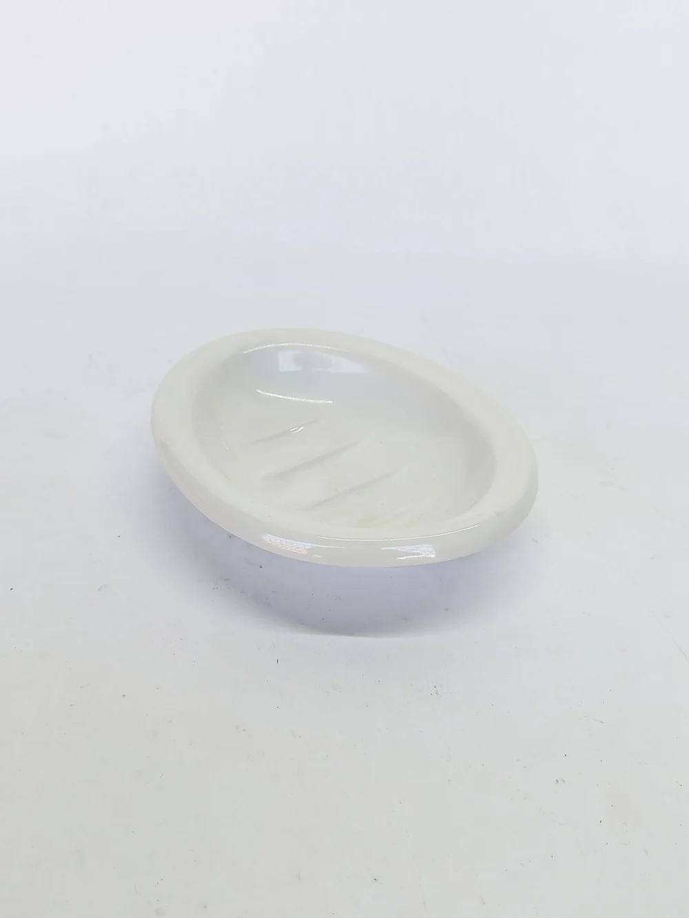 VINTAGE White Oval Ceramic Bathroom Sink Soap Dish 5.5